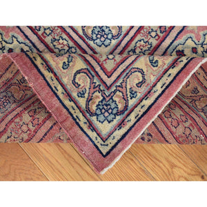 7'7"x12'7" Beige, Antique Turkish Sivas, Mint Condition, Clean and Soft, Sides and Ends Professionally Secured, Pure Wool, Hand Knotted Gallery Size Oriental Rug FWR480732
