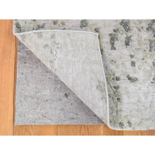 Load image into Gallery viewer, 2&#39;6&quot;x10&#39;4&quot; Gray, Modern Abstract Design, Denser Weave, Hand Knotted Pure Wool Runner Oriental Rug FWR480738