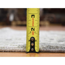 Load image into Gallery viewer, 2&#39;6&quot;x10&#39;4&quot; Gray, Modern Abstract Design, Denser Weave, Hand Knotted Pure Wool Runner Oriental Rug FWR480738