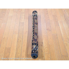 Load image into Gallery viewer, 3&#39;9&quot;x5&#39;1&quot; Crimson Red, Vintage Persian Shiraz with Small Animal Figurines, Geometric Medallion Design, Shaved Down, Zero Pile, Sides and Ends Professionally Secured, Clean, Hand Knotted, 100% Wool, Oriental Rug FWR5238
