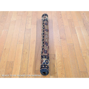 3'9"x5'1" Crimson Red, Vintage Persian Shiraz with Small Animal Figurines, Geometric Medallion Design, Shaved Down, Zero Pile, Sides and Ends Professionally Secured, Clean, Hand Knotted, 100% Wool, Oriental Rug FWR5238