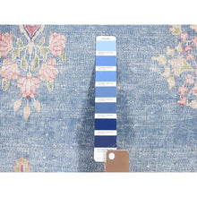 Load image into Gallery viewer, 10&#39;x12&#39;10&quot; Blue, Vintage Persian Kerman Cropped Thin, Distressed Look Worn Wool Hand Knotted, Oriental Rug FWR480834