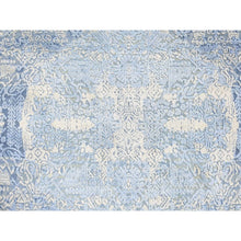 Load image into Gallery viewer, 6&#39;x6&#39; Blue Hand Knotted Wool And Pure Silk Jewellery Design With Soft Colors Round Oriental Rug FWR480858
