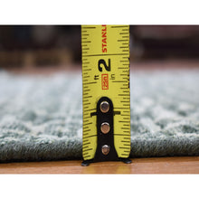 Load image into Gallery viewer, 2&#39;9&quot;x8&#39; Green, Modern Damask Arabesque Design, Hand Knotted Textured Wool And Pure Silk, Runner Oriental Rug FWR480906