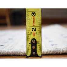 Load image into Gallery viewer, 2&#39;7&quot;x8&#39;1&quot; Ivory, Pure Silk With Textured Wool Hand Knotted, Modern With Squares Design, Runner Oriental Rug FWR480924