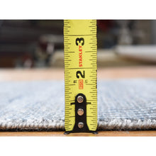 Load image into Gallery viewer, 2&#39;7&quot;x14&#39;1&quot; Charcoal Black, Modern Grass Design Gabbeh, Densely Woven 鈥媓and Knotted Wool And Silk, Runner Oriental Rug FWR480984