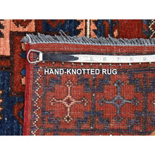 Load image into Gallery viewer, 3&#39;10&quot;x5&#39;10&quot; Rust Red, Afghan Ersari With Elephant Feet Design, Hand Knotted Pure Wool, Oriental Rug FWR480990