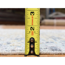 Load image into Gallery viewer, 2&#39;6&quot;x11&#39;10&quot; Gray, Pure Wool Modern Abstract Design, Denser Weave Hand Knotted, Runner Oriental Rug FWR481074