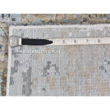 Load image into Gallery viewer, 2&#39;6&quot;x11&#39;10&quot; Gray, Pure Wool Modern Abstract Design, Denser Weave Hand Knotted, Runner Oriental Rug FWR481074