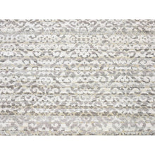 Load image into Gallery viewer, 2&#39;8&quot;x8&#39;2&quot; Coffee Brown, Modern Damask Arabesque Design, Hand Knotted Wool And Silk, Runner Oriental Rug FWR481104