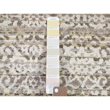 Load image into Gallery viewer, 2&#39;8&quot;x8&#39;2&quot; Coffee Brown, Modern Damask Arabesque Design, Hand Knotted Wool And Silk, Runner Oriental Rug FWR481104