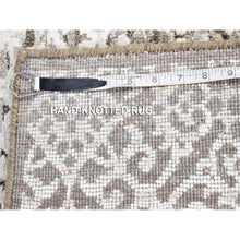 Load image into Gallery viewer, 2&#39;8&quot;x8&#39;2&quot; Coffee Brown, Modern Damask Arabesque Design, Hand Knotted Wool And Silk, Runner Oriental Rug FWR481104