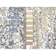 Load image into Gallery viewer, 2&#39;6&quot;x10&#39;1&quot; Beige, Modern Abstract Design, Denser Weave Hand Knotted Pure Wool, Runner Oriental Rug FWR481110