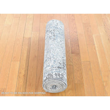 Load image into Gallery viewer, 2&#39;6&quot;x10&#39;1&quot; Beige, Modern Abstract Design, Denser Weave Hand Knotted Pure Wool, Runner Oriental Rug FWR481110