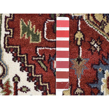 Load image into Gallery viewer, 3&#39;10&quot;x6&#39;1&quot; Rich Red, Heriz Revival With Large Medallion Design, Thick And Plush Hand Knotted Pure Wool, Oriental Rug FWR481116