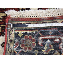 Load image into Gallery viewer, 3&#39;10&quot;x6&#39;1&quot; Rich Red, Heriz Revival With Large Medallion Design, Thick And Plush Hand Knotted Pure Wool, Oriental Rug FWR481116