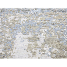 Load image into Gallery viewer, 2&#39;6&quot;x12&#39;1&quot; Gray, Pure Wool Modern Abstract Design, Denser Weave Hand Knotted, Runner Oriental Rug FWR481140