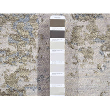 Load image into Gallery viewer, 2&#39;6&quot;x12&#39;1&quot; Gray, Pure Wool Modern Abstract Design, Denser Weave Hand Knotted, Runner Oriental Rug FWR481140