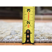 Load image into Gallery viewer, 2&#39;6&quot;x12&#39;1&quot; Gray, Pure Wool Modern Abstract Design, Denser Weave Hand Knotted, Runner Oriental Rug FWR481140