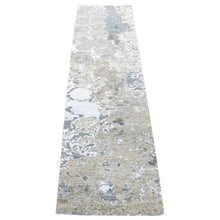 Load image into Gallery viewer, 2&#39;6&quot;x10&#39;6&quot; Beige, Modern Abstract Design Denser Weave, Hand Knotted Pure Wool, Runner Oriental Rug FWR481212