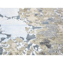 Load image into Gallery viewer, 2&#39;6&quot;x10&#39;6&quot; Beige, Modern Abstract Design Denser Weave, Hand Knotted Pure Wool, Runner Oriental Rug FWR481212