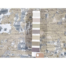 Load image into Gallery viewer, 2&#39;6&quot;x10&#39;6&quot; Beige, Modern Abstract Design Denser Weave, Hand Knotted Pure Wool, Runner Oriental Rug FWR481212