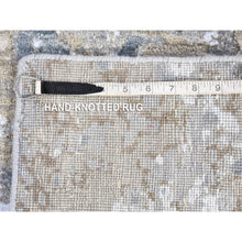 Load image into Gallery viewer, 2&#39;6&quot;x10&#39;6&quot; Beige, Modern Abstract Design Denser Weave, Hand Knotted Pure Wool, Runner Oriental Rug FWR481212