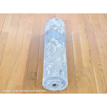 Load image into Gallery viewer, 2&#39;6&quot;x10&#39;6&quot; Beige, Modern Abstract Design Denser Weave, Hand Knotted Pure Wool, Runner Oriental Rug FWR481212