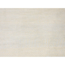 Load image into Gallery viewer, 3&#39;x5&#39;4&quot; Ivory, Hand Knotted Wool and Silk, Modern Grass Design Gabbeh Densely Woven, Oriental Rug FWR481242