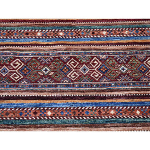 3'5"x5' Rich Red, Hand Knotted Pure Wool, Afghan Super Kazak With Khorjin Design Natural Dyes, Oriental Rug FWR481272