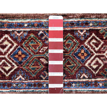 Load image into Gallery viewer, 3&#39;5&quot;x5&#39; Rich Red, Hand Knotted Pure Wool, Afghan Super Kazak With Khorjin Design Natural Dyes, Oriental Rug FWR481272