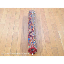 Load image into Gallery viewer, 3&#39;5&quot;x5&#39; Rich Red, Hand Knotted Pure Wool, Afghan Super Kazak With Khorjin Design Natural Dyes, Oriental Rug FWR481272