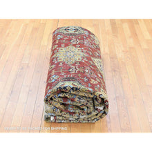 Load image into Gallery viewer, 11&#39;9&quot;x14&#39;10&quot; Rust Red, Karajeh With Geometric Medallions Design, Hand Knotted Pure Wool, Oversized Oriental Rug FWR481332