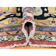 Load image into Gallery viewer, 12&#39;x14&#39;10&quot; Rust Red, Antiqued Heriz Re-creation With All Over Flowers Design, Hand Knotted Pure Wool, Oversized Oriental Rug FWR481338