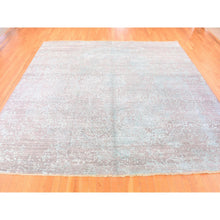 Load image into Gallery viewer, 12&#39;x12&#39; Gray-sea Foam Green, Broken Persian Design With Faded Out Colors, Hand Knotted Wool And Silk, Square Oriental Rug FWR481350
