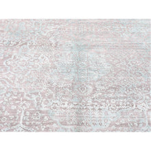 Load image into Gallery viewer, 12&#39;x12&#39; Gray-sea Foam Green, Broken Persian Design With Faded Out Colors, Hand Knotted Wool And Silk, Square Oriental Rug FWR481350