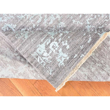 Load image into Gallery viewer, 12&#39;x12&#39; Gray-sea Foam Green, Broken Persian Design With Faded Out Colors, Hand Knotted Wool And Silk, Square Oriental Rug FWR481350