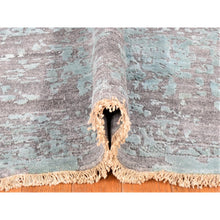 Load image into Gallery viewer, 12&#39;x12&#39; Gray-sea Foam Green, Broken Persian Design With Faded Out Colors, Hand Knotted Wool And Silk, Square Oriental Rug FWR481350
