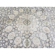 Load image into Gallery viewer, 12&#39;5&quot;x19&#39;4&quot; Gray, Persian Tabriz Sheikh Safi Design, Hand Knotted Pure Wool, Oversized Oriental Rug FWR481356