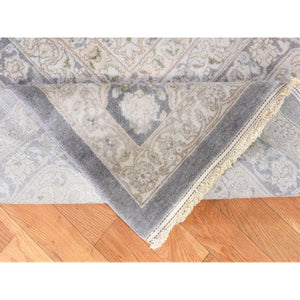 12'5"x19'4" Gray, Persian Tabriz Sheikh Safi Design, Hand Knotted Pure Wool, Oversized Oriental Rug FWR481356