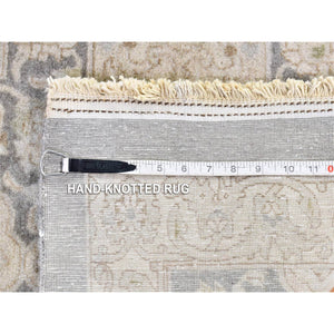 12'5"x19'4" Gray, Persian Tabriz Sheikh Safi Design, Hand Knotted Pure Wool, Oversized Oriental Rug FWR481356