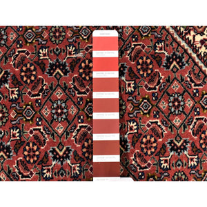 11'3"x16' Rust Red, Persian Bijar With Geometric Design, 400 Kpsi Wool And Silk Handmade Oversized, Oriental Rug FWR481392