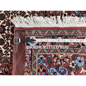 11'3"x16' Rust Red, Persian Bijar With Geometric Design, 400 Kpsi Wool And Silk Handmade Oversized, Oriental Rug FWR481392