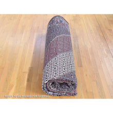 Load image into Gallery viewer, 11&#39;3&quot;x16&#39; Rust Red, Persian Bijar With Geometric Design, 400 Kpsi Wool And Silk Handmade Oversized, Oriental Rug FWR481392
