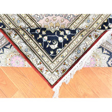 Load image into Gallery viewer, 12&#39;1&quot;x18&#39;1&quot; Red, Kashan With Large Medallion Design, 250 Kpsi Silken Hand Knotted, Oversized Oriental Rug FWR481404