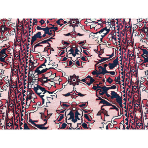 3'x19' Soft Pink, Afghan Khamyab, Denser Weave With Shiny Wool Hand Knotted, Xl Runner Oriental Rug FWR481422