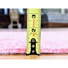 Load image into Gallery viewer, 2&#39;6&quot;x17&#39;10&quot; Pink, Folk Art, Hand Loomed Wool And Art Silk Hand Loomed, Xl Runner Oriental Rug FWR481428