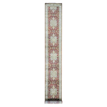 Load image into Gallery viewer, 2&#39;6&quot;x17&#39;10&quot; Rust Red, Kashan Revival with Large Motifs, New Zealand Wool Hand Knotted, XL Runner Oriental Rug FWR481488