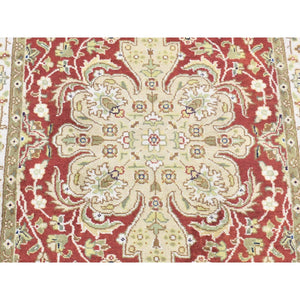 2'6"x17'10" Rust Red, Kashan Revival with Large Motifs, New Zealand Wool Hand Knotted, XL Runner Oriental Rug FWR481488
