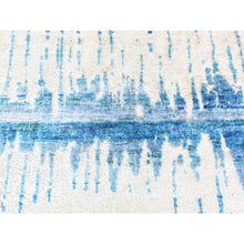 Load image into Gallery viewer, 3&#39;x10&#39;1&quot; Ivory, The Cardiac Design, Sari Silk With Textured Wool Hand Knotted, Wide Runner Oriental Rug FWR481506